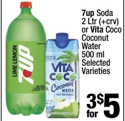 7up Soda or Vita Coco Coconut Water