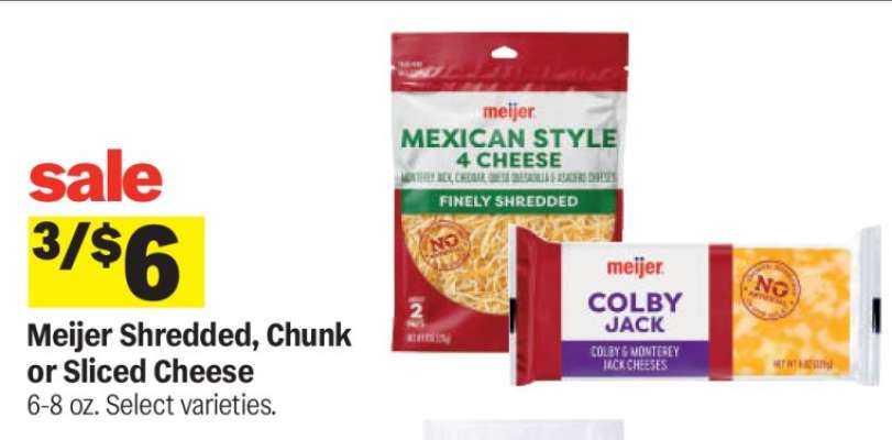 Meijer Shredded, Chunk or Sliced Cheese
