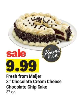 Fresh from Meijer 8” Chocolate Cream Cheese Chocolate Chip Cake