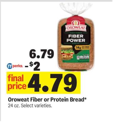 Oroweat Fiber or Protein Bread