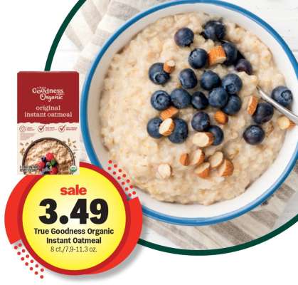 True Goodness Organic Instant Oatmeal