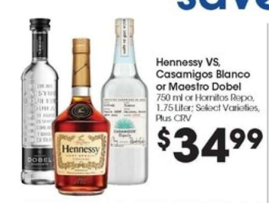Hennessy VS, Casamigos Blanco or Maestro Dobel