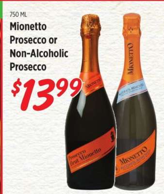 Mionetto Prosecco or Non Alcoholic Prosecco