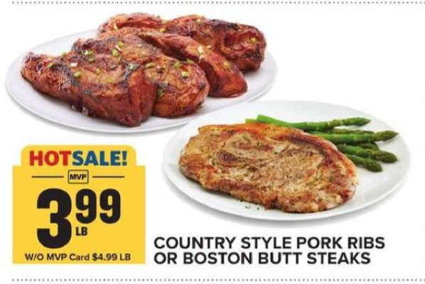Country Style Pork Ribs or Boston Butt Steaks