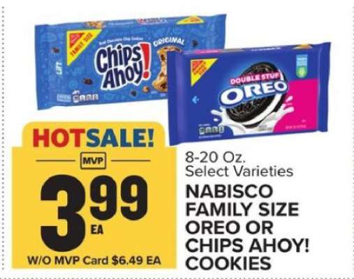 Nabisco Family Size Oreo or Chips Ahoy! Cookies*