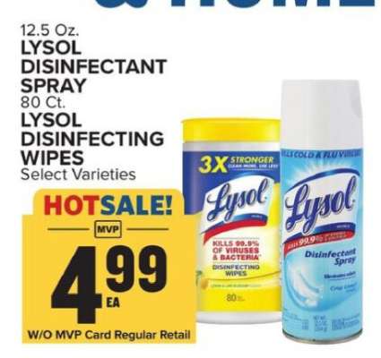 LYSOL DISINFECTANT SPRAY & WIPES