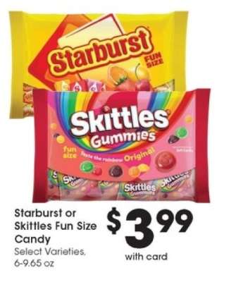 Starburst or Skittles Fun Size Candy