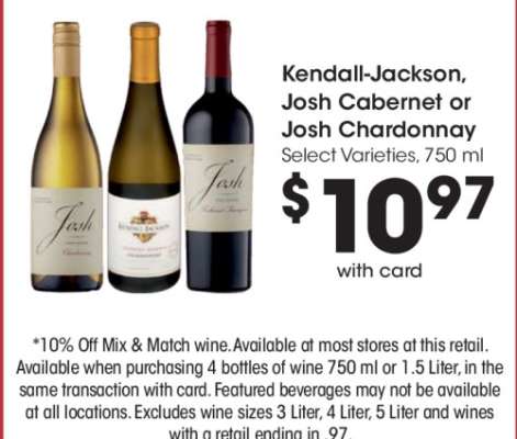Kendall-Jackson, Josh Cabernet or Josh Chardonnay