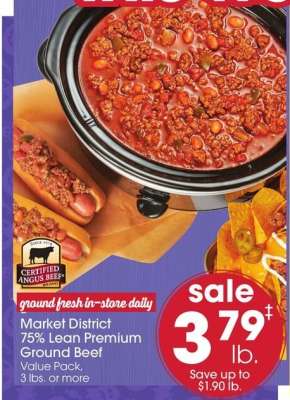 Market District 75% Lean Premium Ground Beef