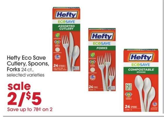 Hefty Eco Save Cutlery, Spoons, Forks