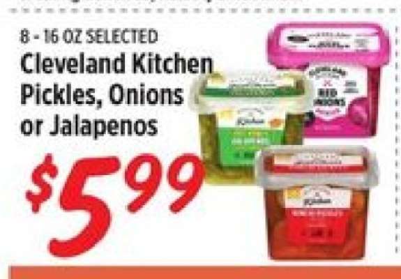 Cleveland Kitchen Pickles, Onions or Jalapenos