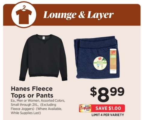 Hanes Fleece Tops or Pants