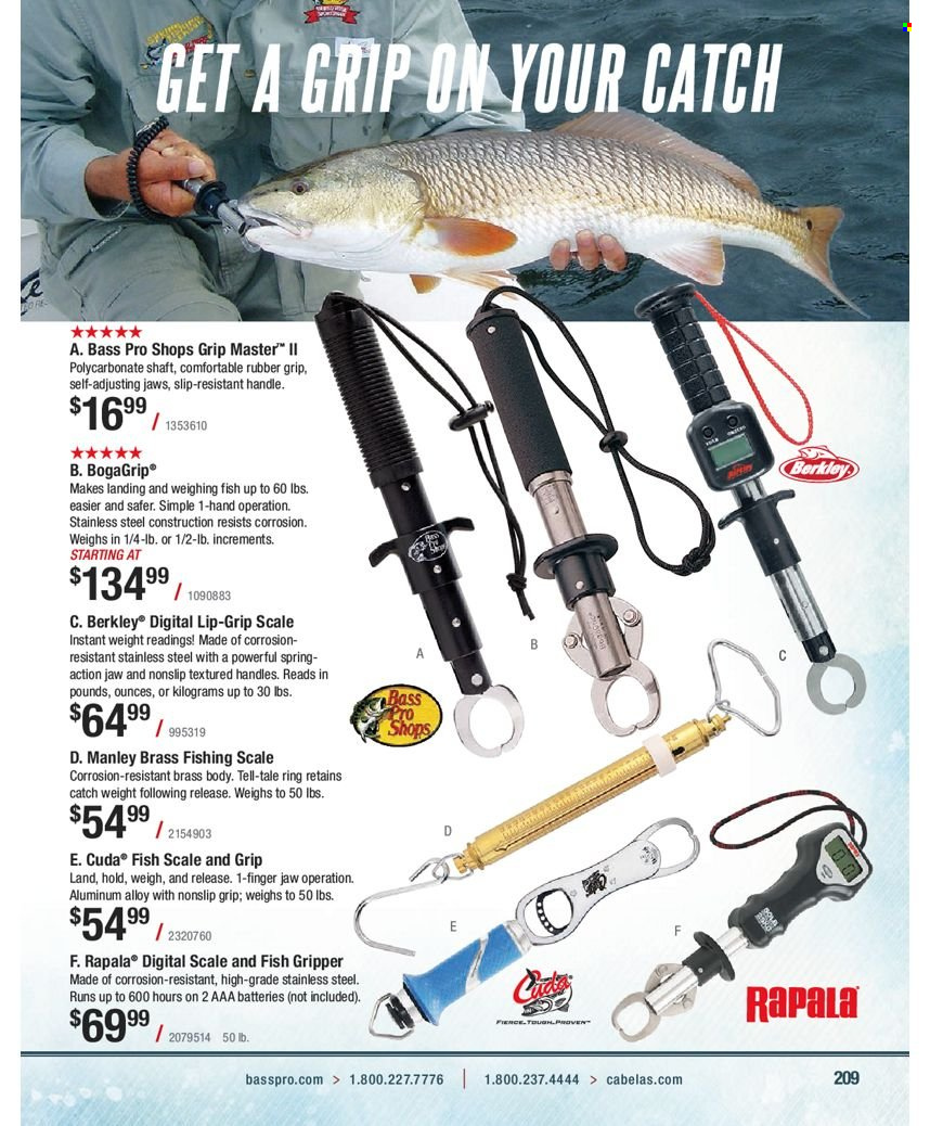 Bass Pro Shops flyer . Page 209.