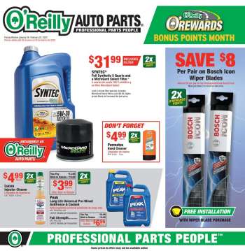 O'Reilly Auto Parts Flyer - 01/26/2022 - 02/22/2022.