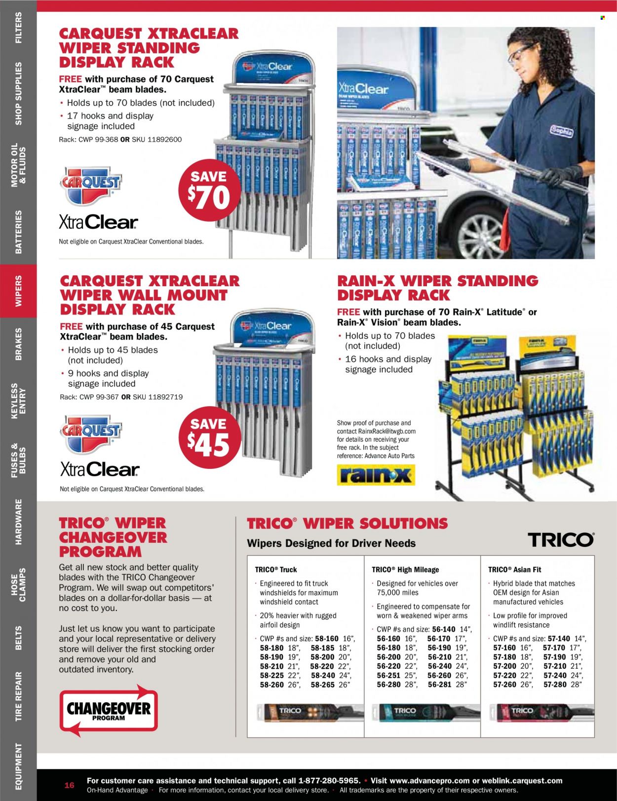 Carquest flyer . Page 16.