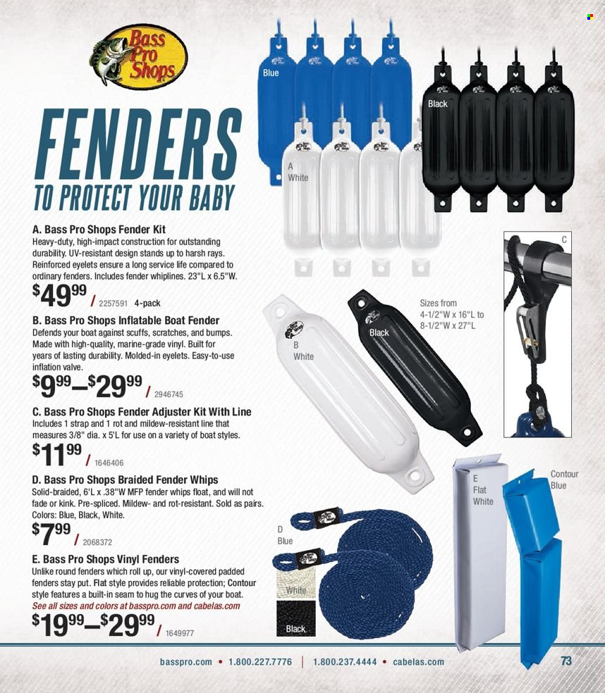 Bass Pro Shops flyer . Page 73.