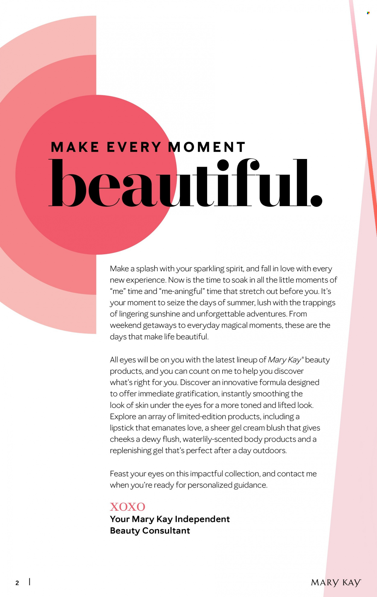 Mary Kay flyer  - 05.16.2022 - 08.15.2022. Page 2.