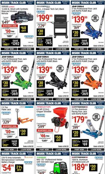 Harbor Freight Ad - Inside Track Club Member Prices