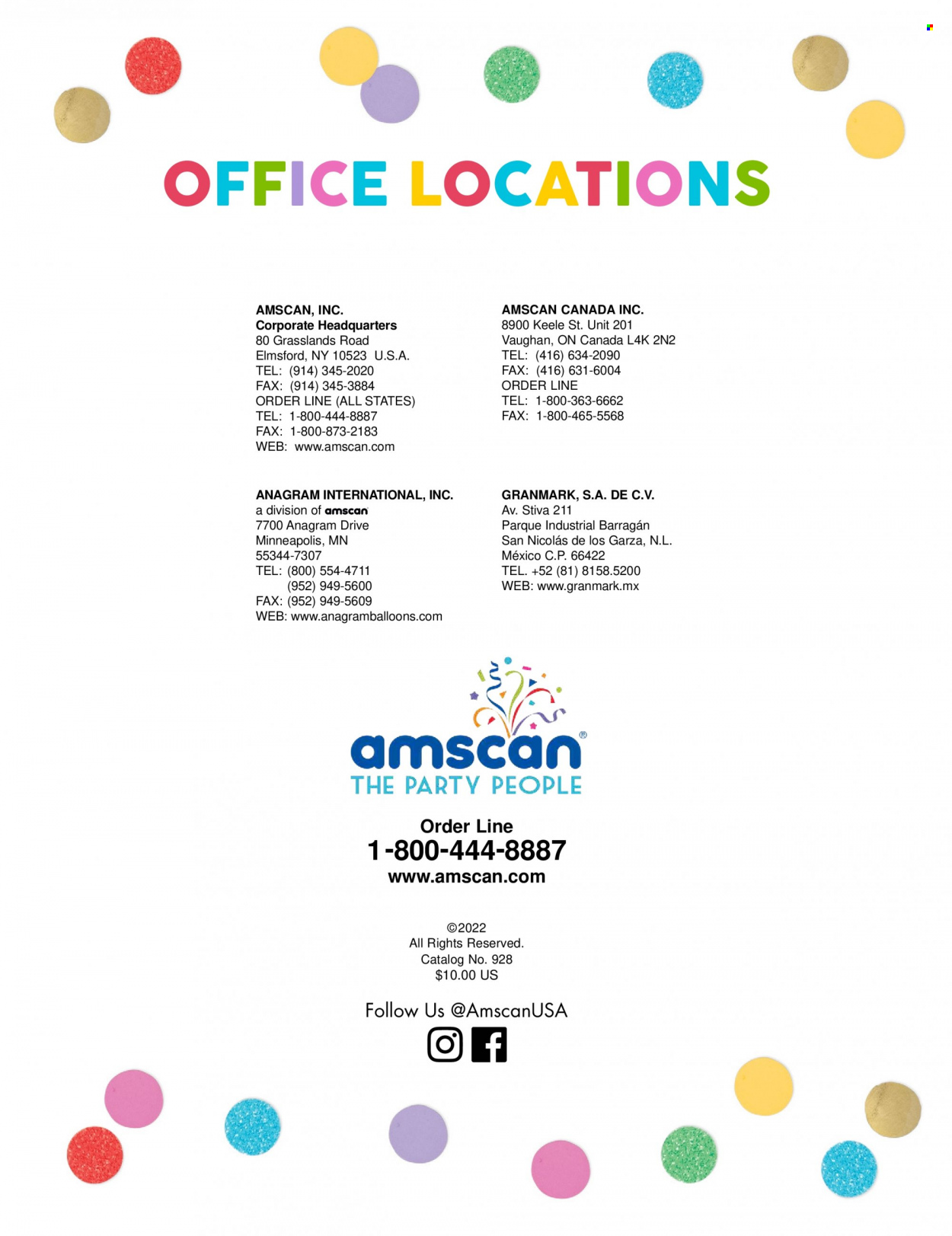 Amscan flyer . Page 984.