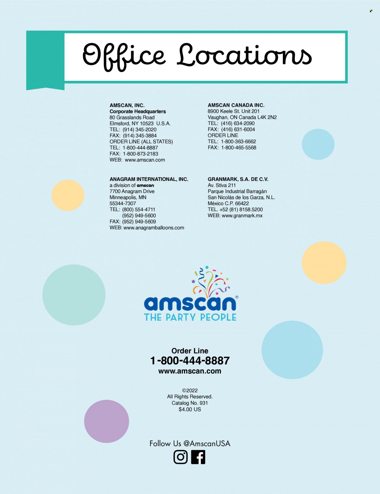 Amscan flyer . Page 84.