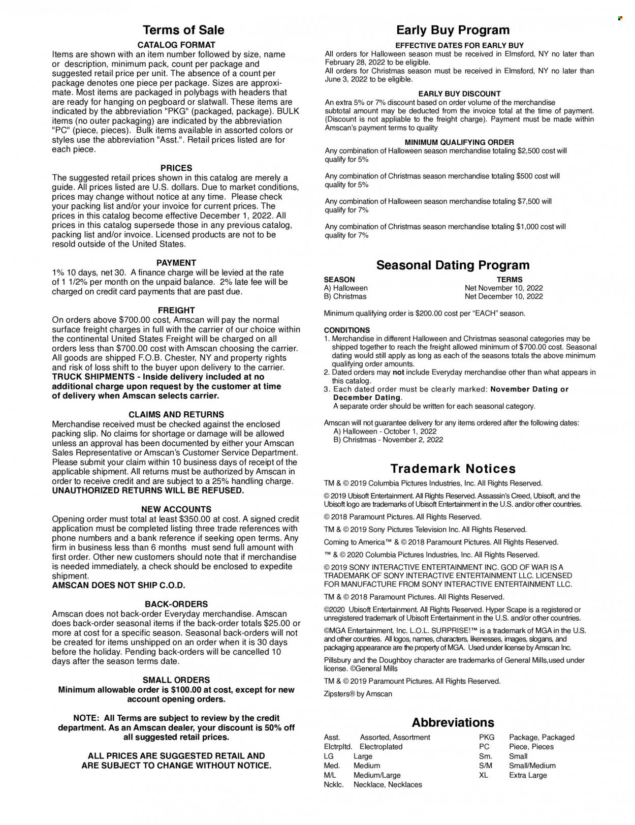 Amscan flyer . Page 758.