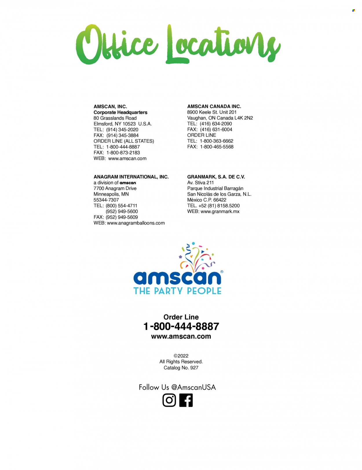 Amscan flyer . Page 759.