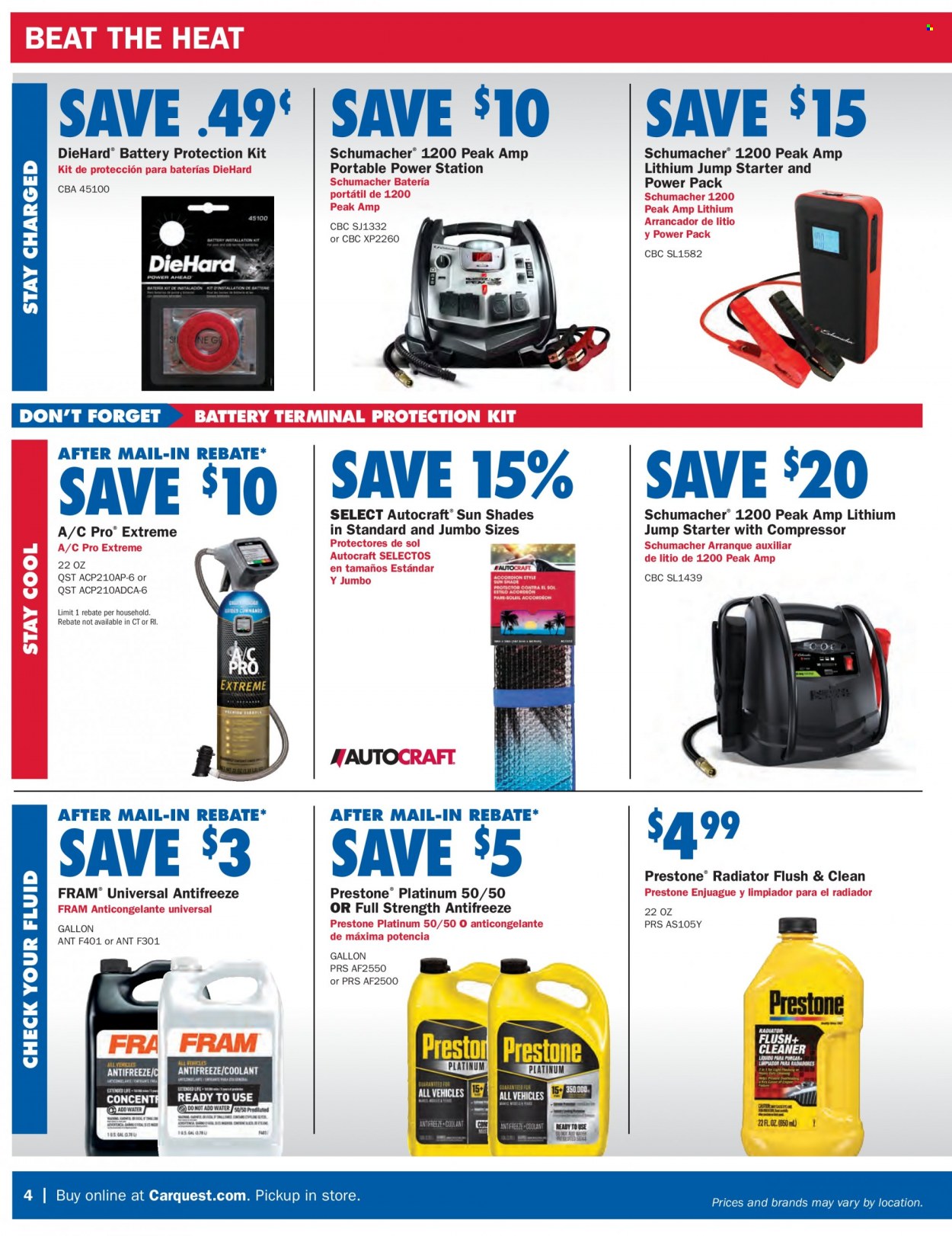 Carquest flyer  - 06.23.2022 - 08.24.2022. Page 4.