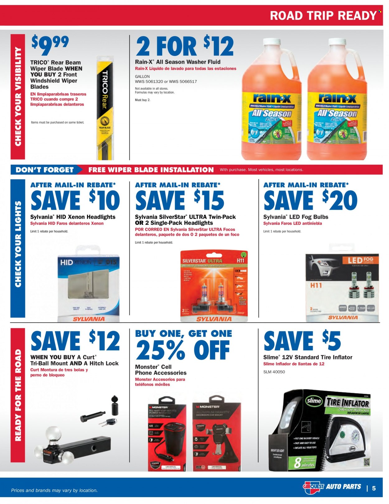Carquest flyer  - 06.23.2022 - 08.24.2022. Page 5.