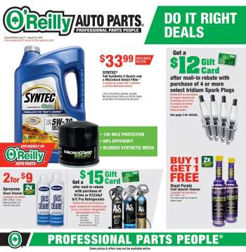 O'Reilly Auto Parts Bellevue weekly ads