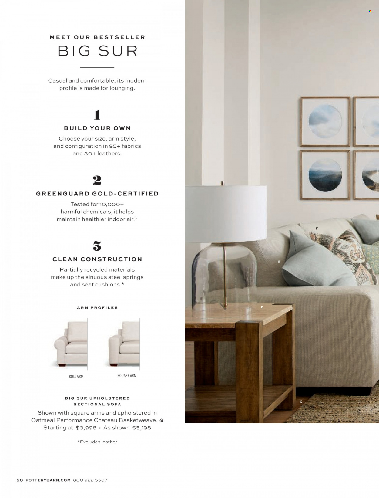 Pottery Barn flyer . Page 50.