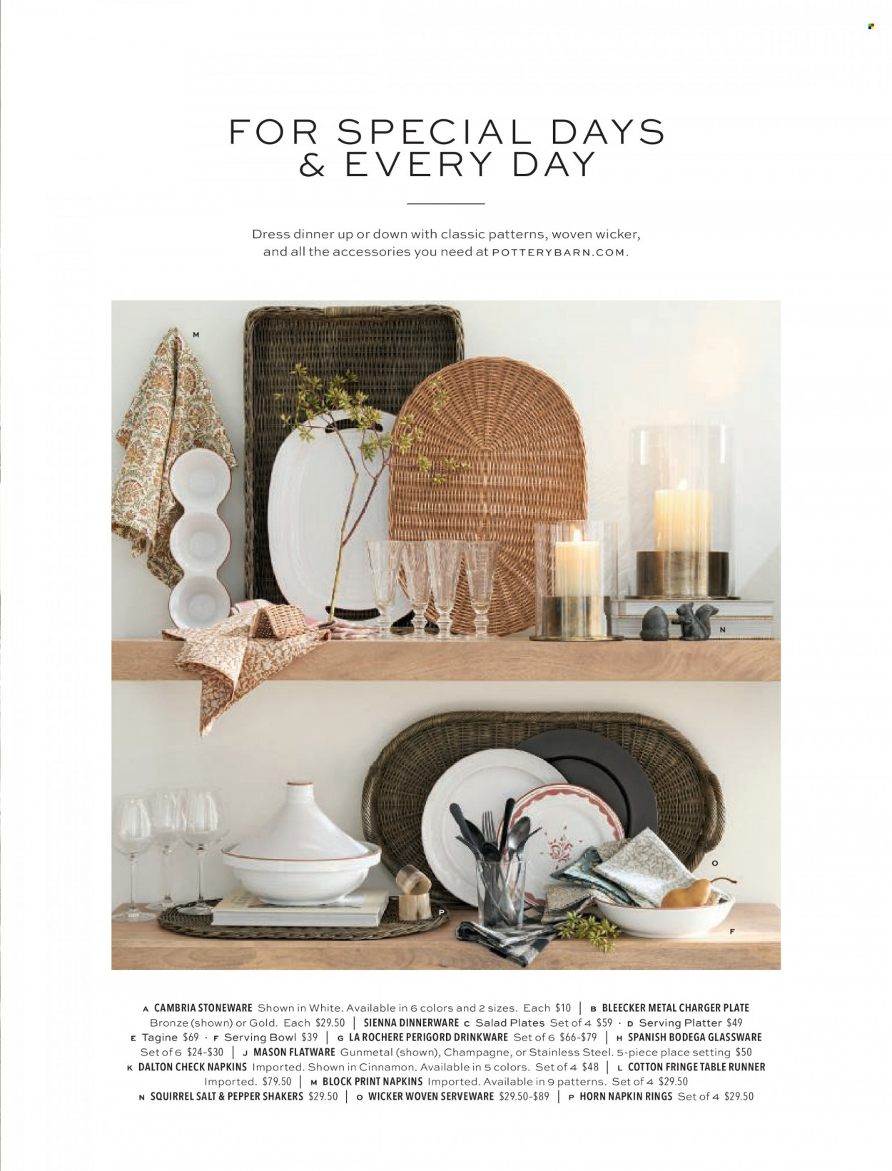 Pottery Barn flyer . Page 57.