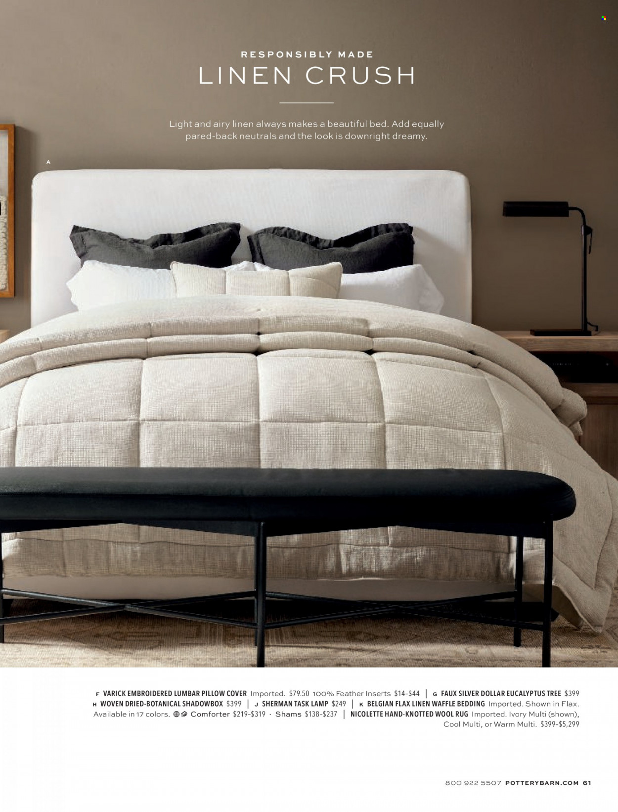 Pottery Barn flyer . Page 61.