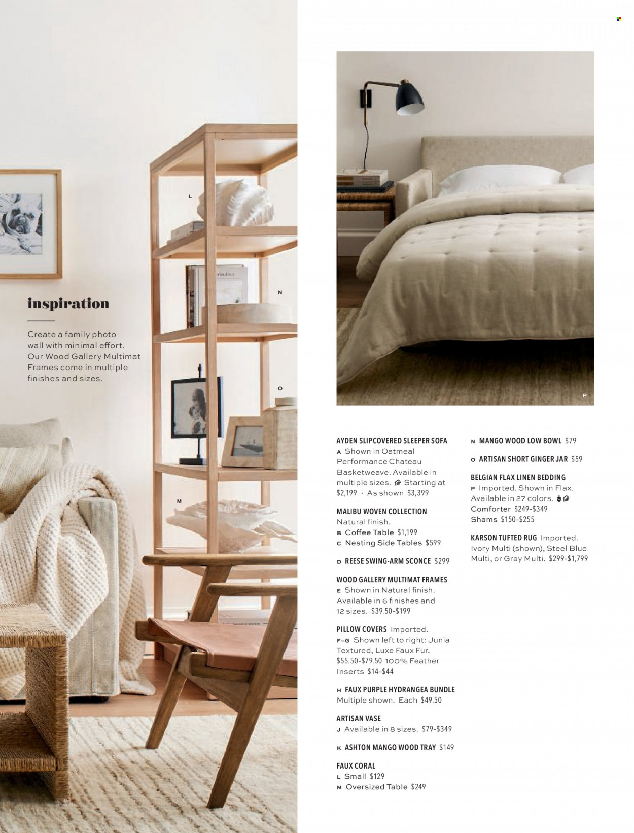 Pottery Barn flyer . Page 65.