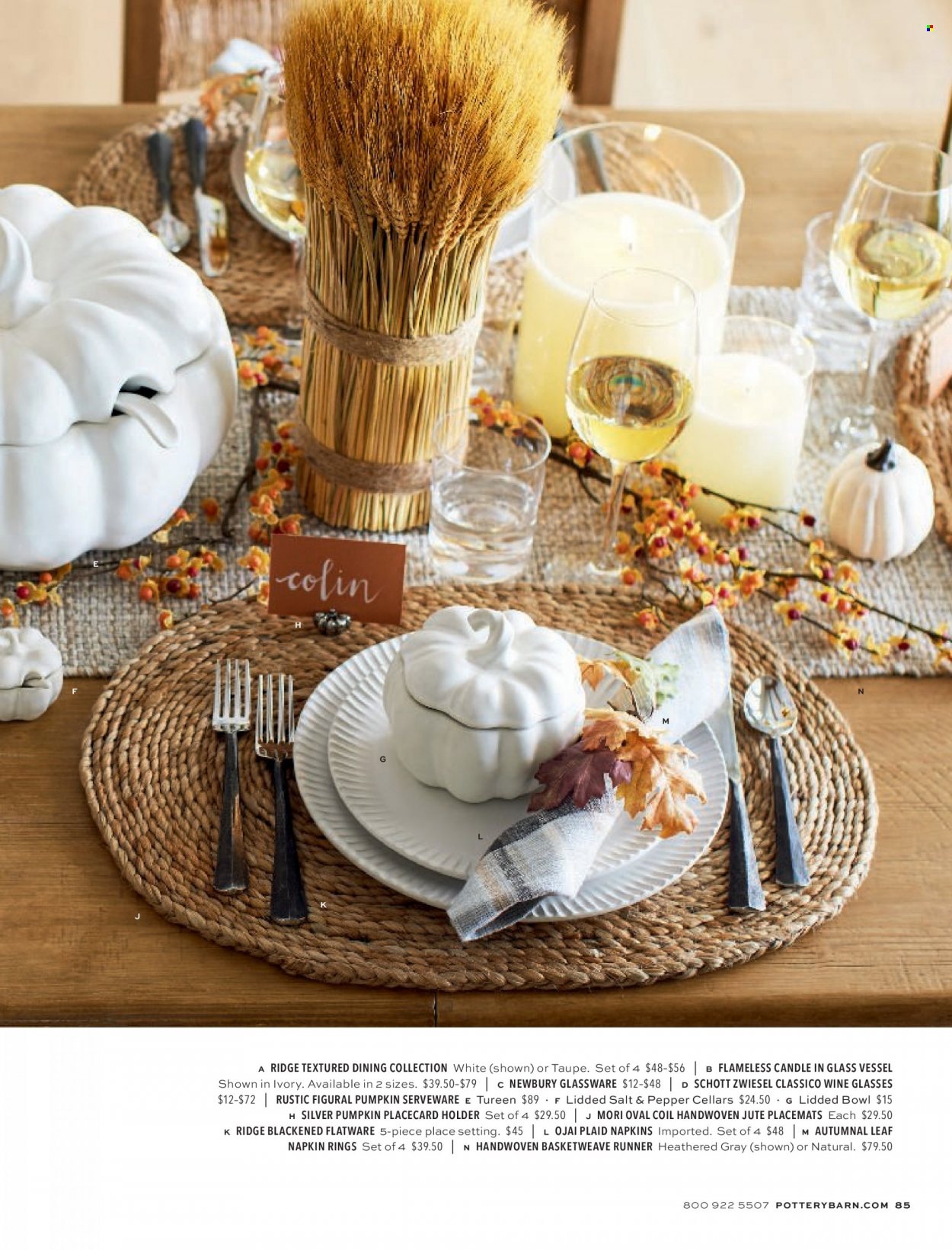 Pottery Barn flyer . Page 85.