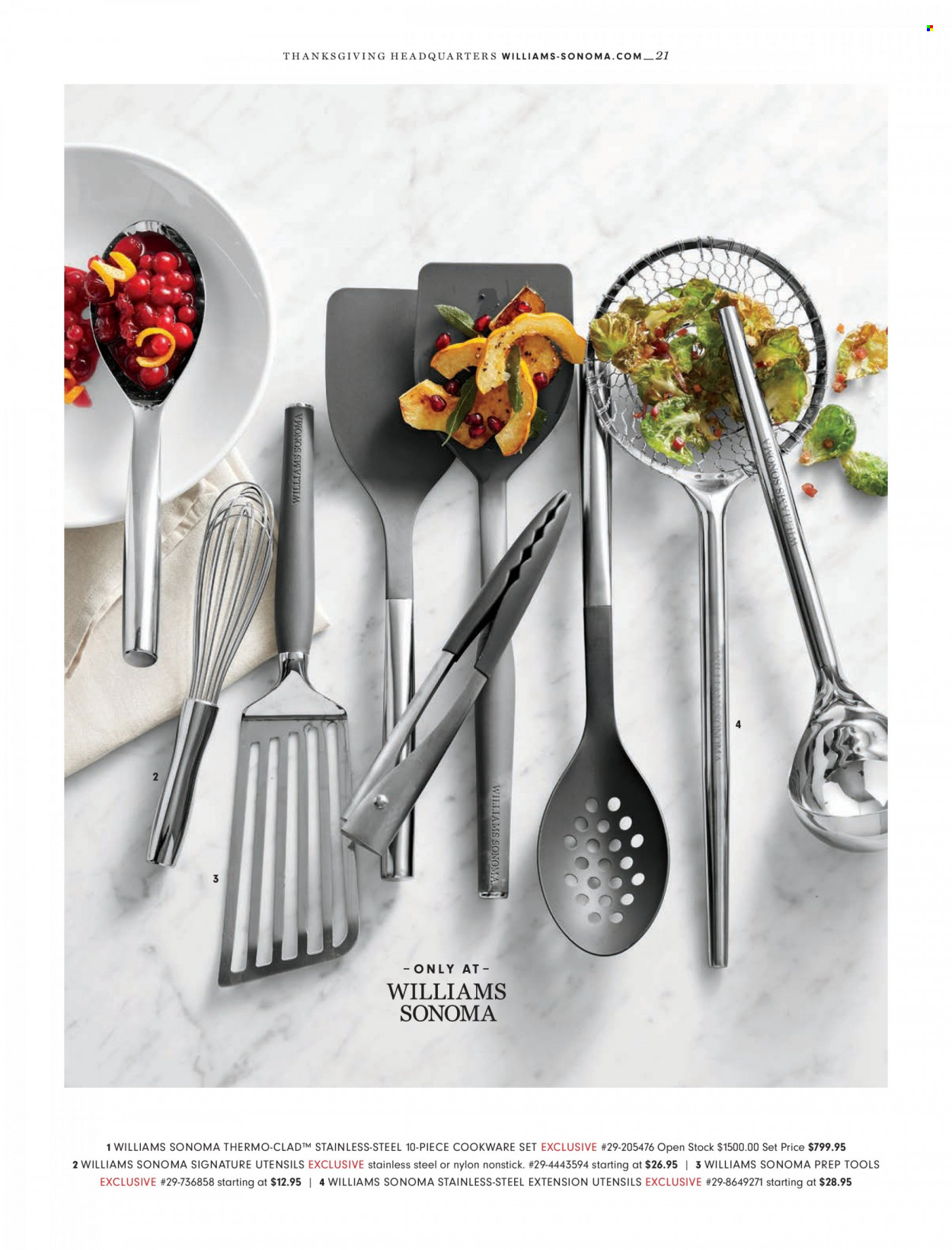 Williams-Sonoma flyer . Page 21.