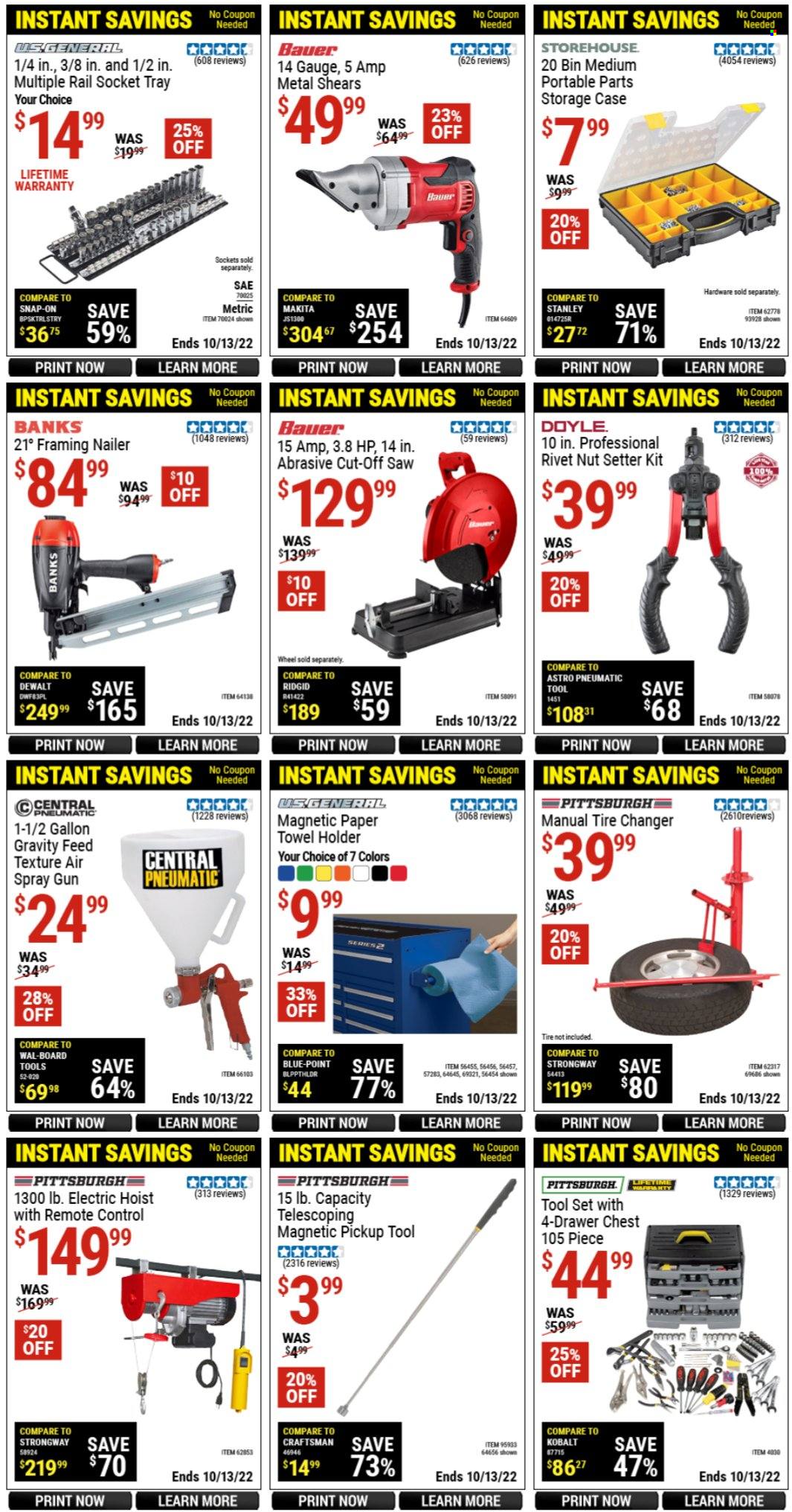 Harbor Freight flyer  - 09.15.2022 - 10.13.2022. Page 3.