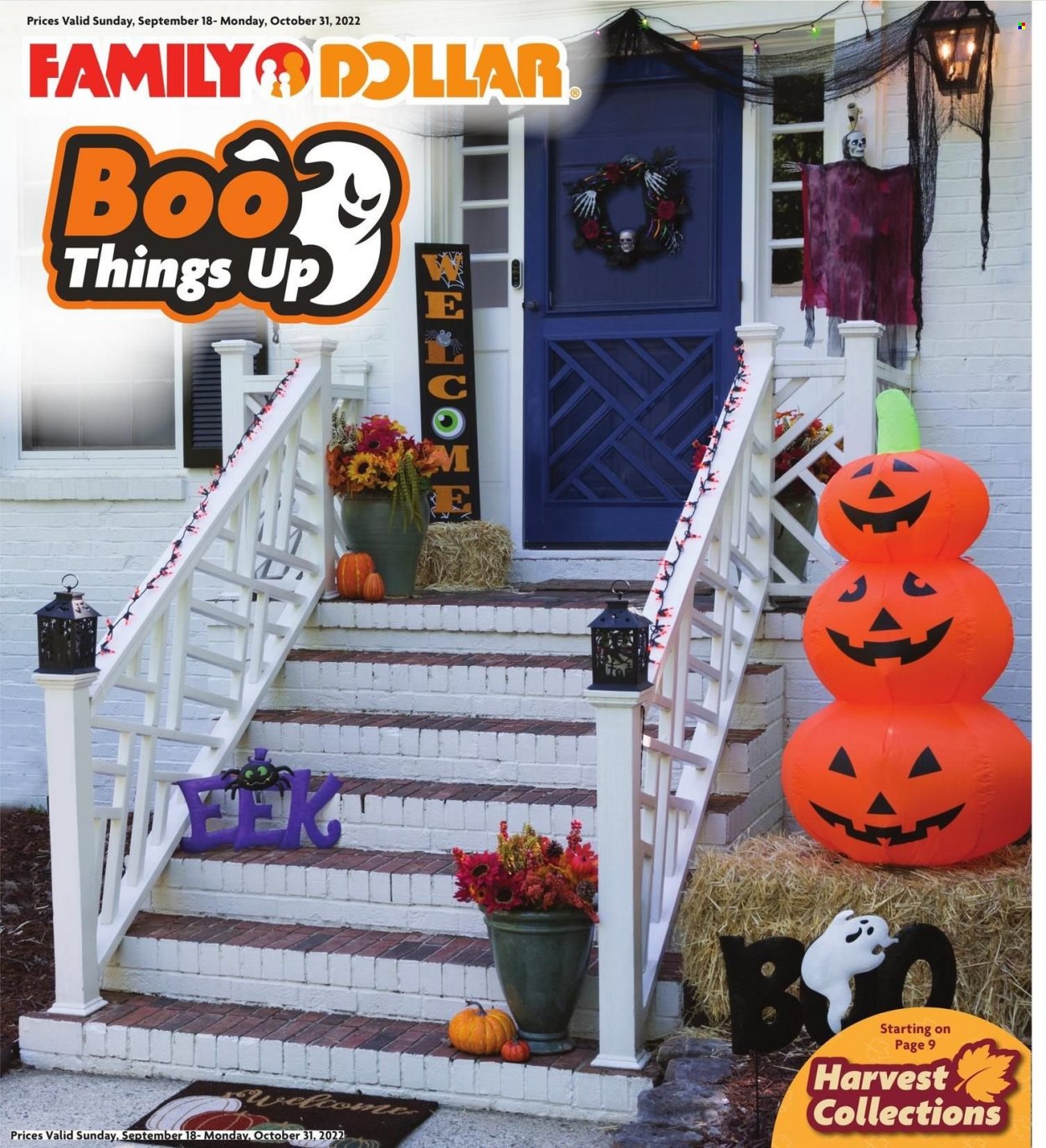 Family Dollar flyer  - 09.18.2022 - 10.31.2022. Page 1.