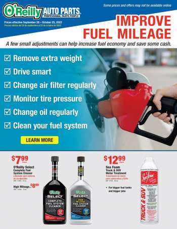 O'Reilly Auto Parts Flyer - 09/28/2022 - 10/25/2022.