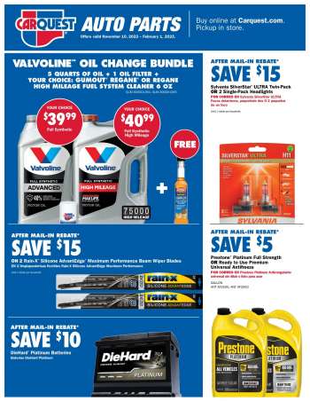 Carquest Flyer - 11/10/2022 - 02/01/2023.