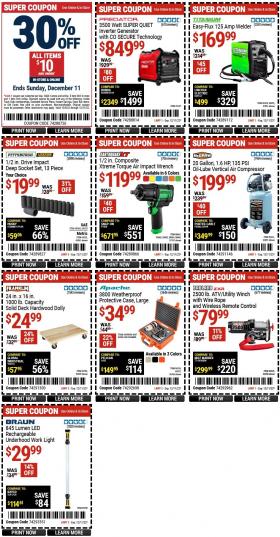 Harbor Freight - 30% OFF Items $10 and Under