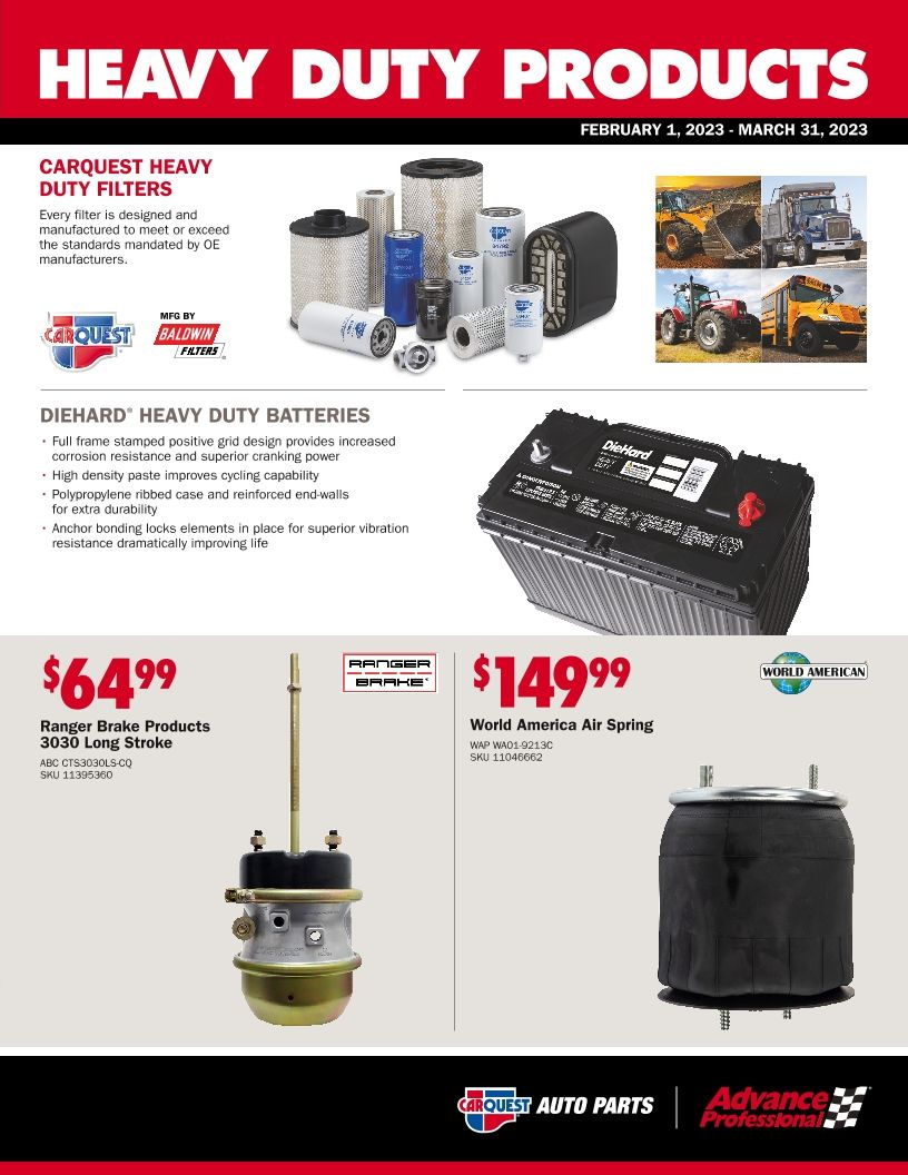 Carquest flyer  - 02.01.2023 - 03.31.2023. Page 1.