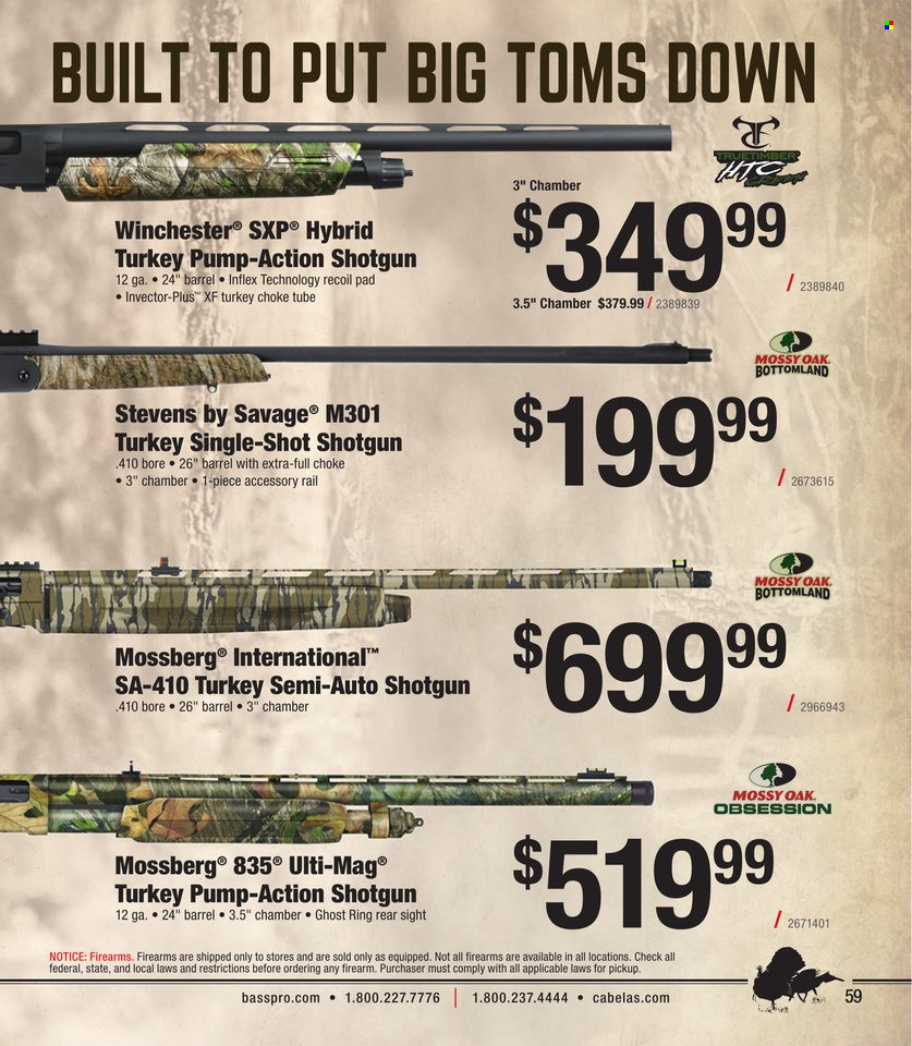 Bass Pro Shops flyer . Page 59.