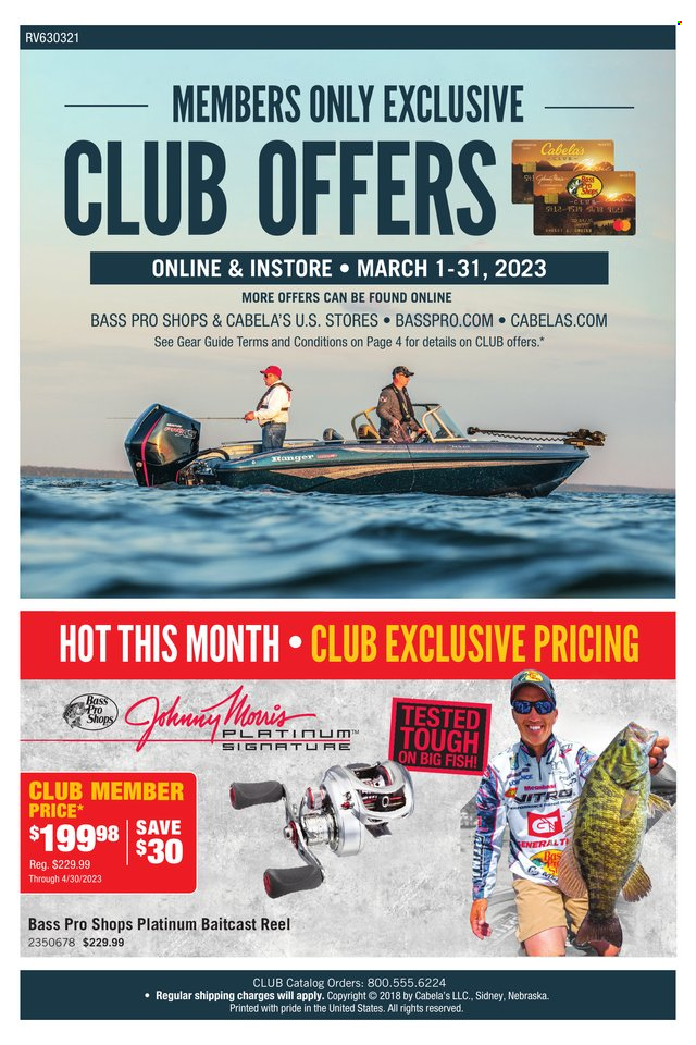 Bass Pro Shops flyer  - 03.01.2023 - 03.31.2023. Page 1.