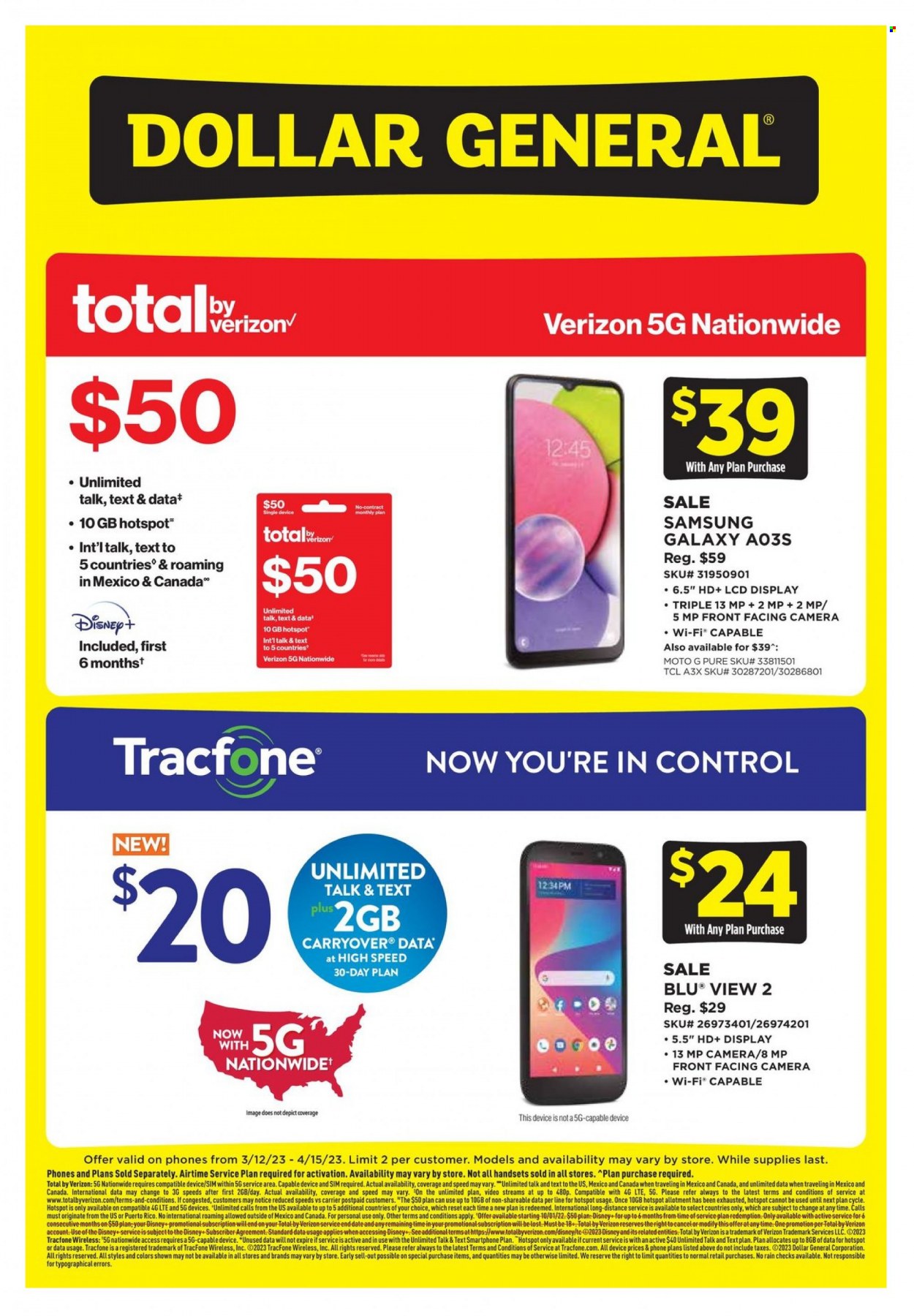 Dollar General flyer  - 03.12.2023 - 04.15.2023. Page 1.
