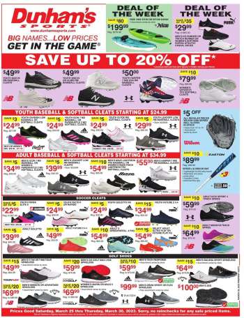 Dunham's Sports Ad - Weekly Ad Preview. Starts Saturday March 25.