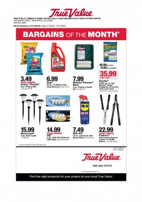 True Value - March Bargains of the Month