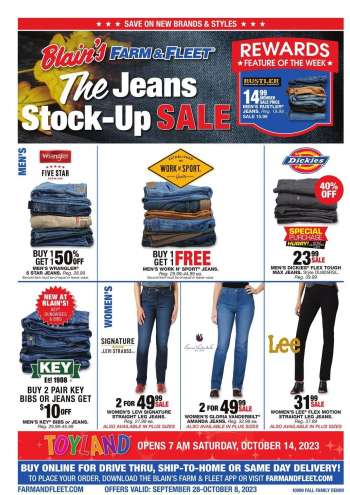 Blain's Farm & Fleet Ad - The Jeans Stock up