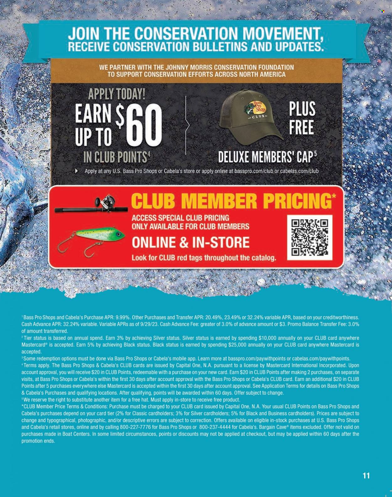 thumbnail - Bass Pro Shops Flyer - Sales products - hat. Page 11.