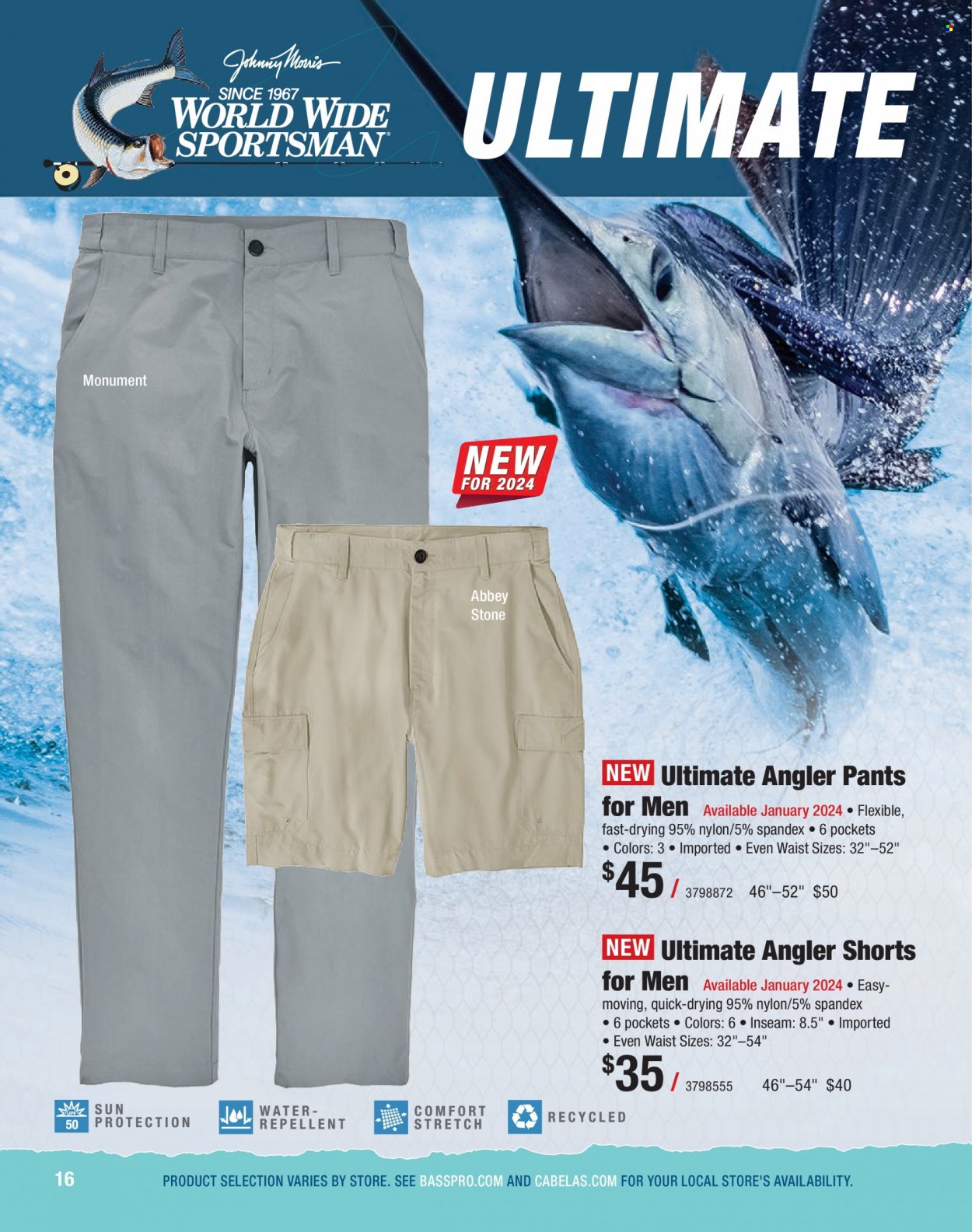 thumbnail - Bass Pro Shops Flyer - Sales products - shorts, pants. Page 16.