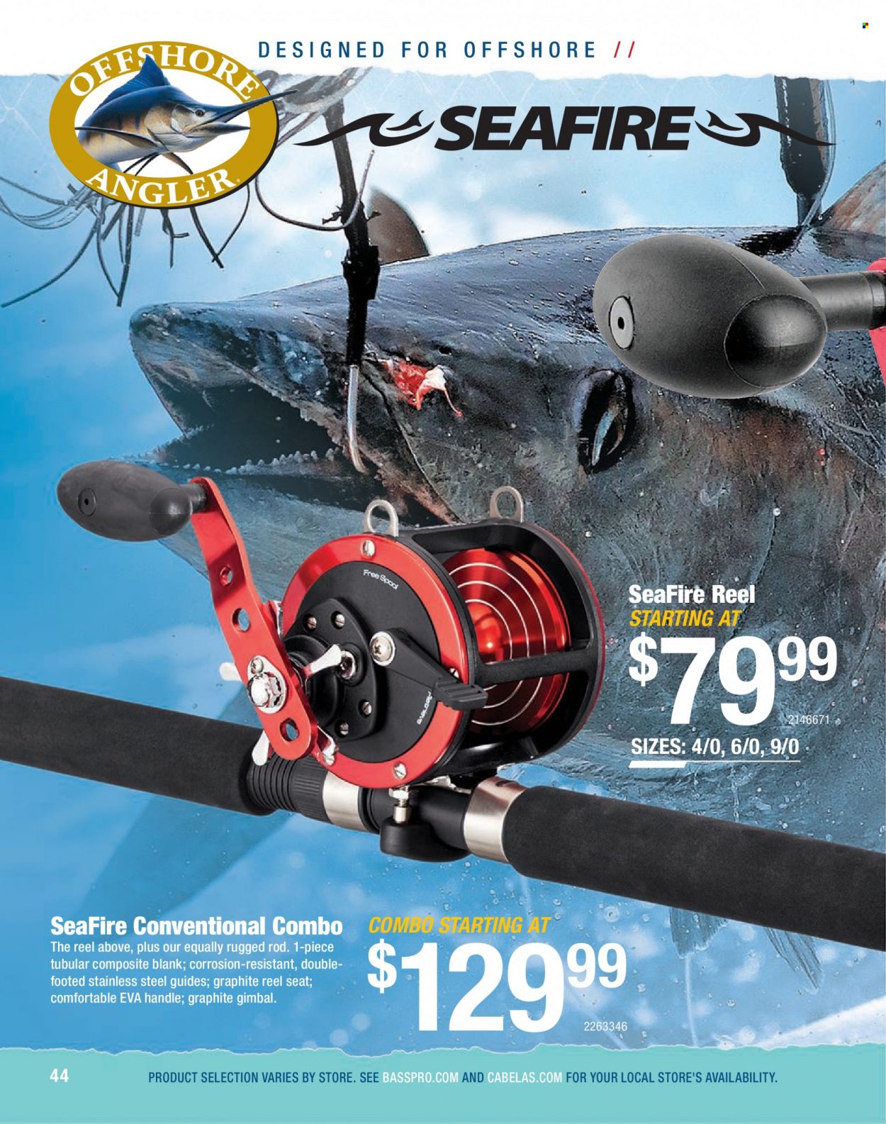 thumbnail - Bass Pro Shops Flyer - Sales products - reel. Page 44.